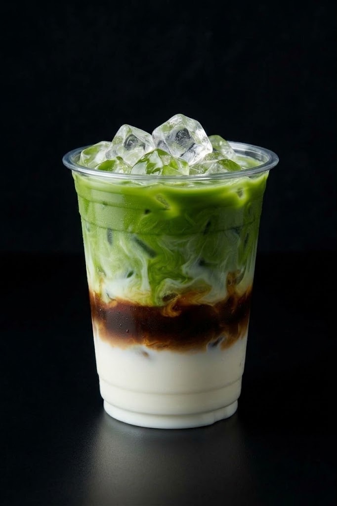 A freshly made KAPE matcha drink